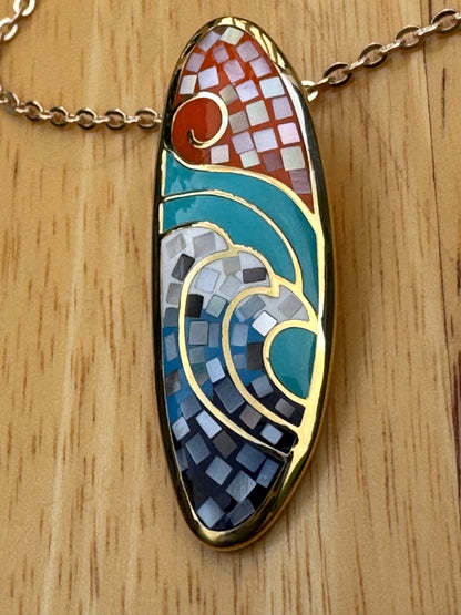 "THE WAVES MOVEMENT" Mosaic Necklace