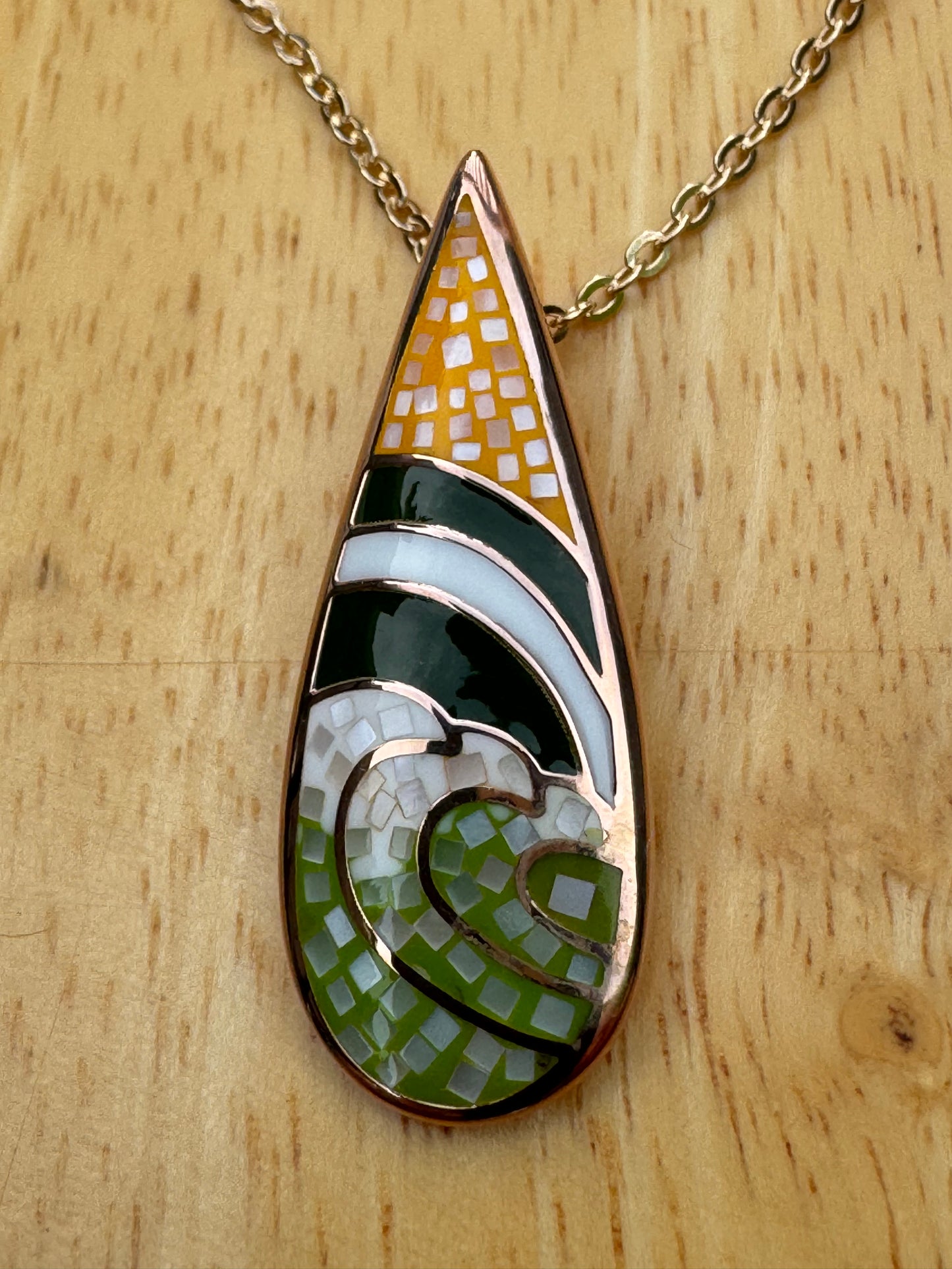 "THE MAGIC FOREST" Tear Drop Mosaic Necklace