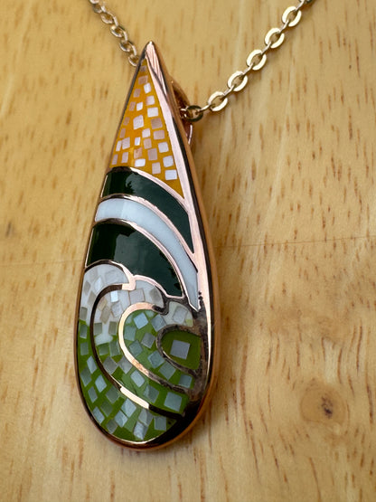 "THE MAGIC FOREST" Tear Drop Mosaic Necklace