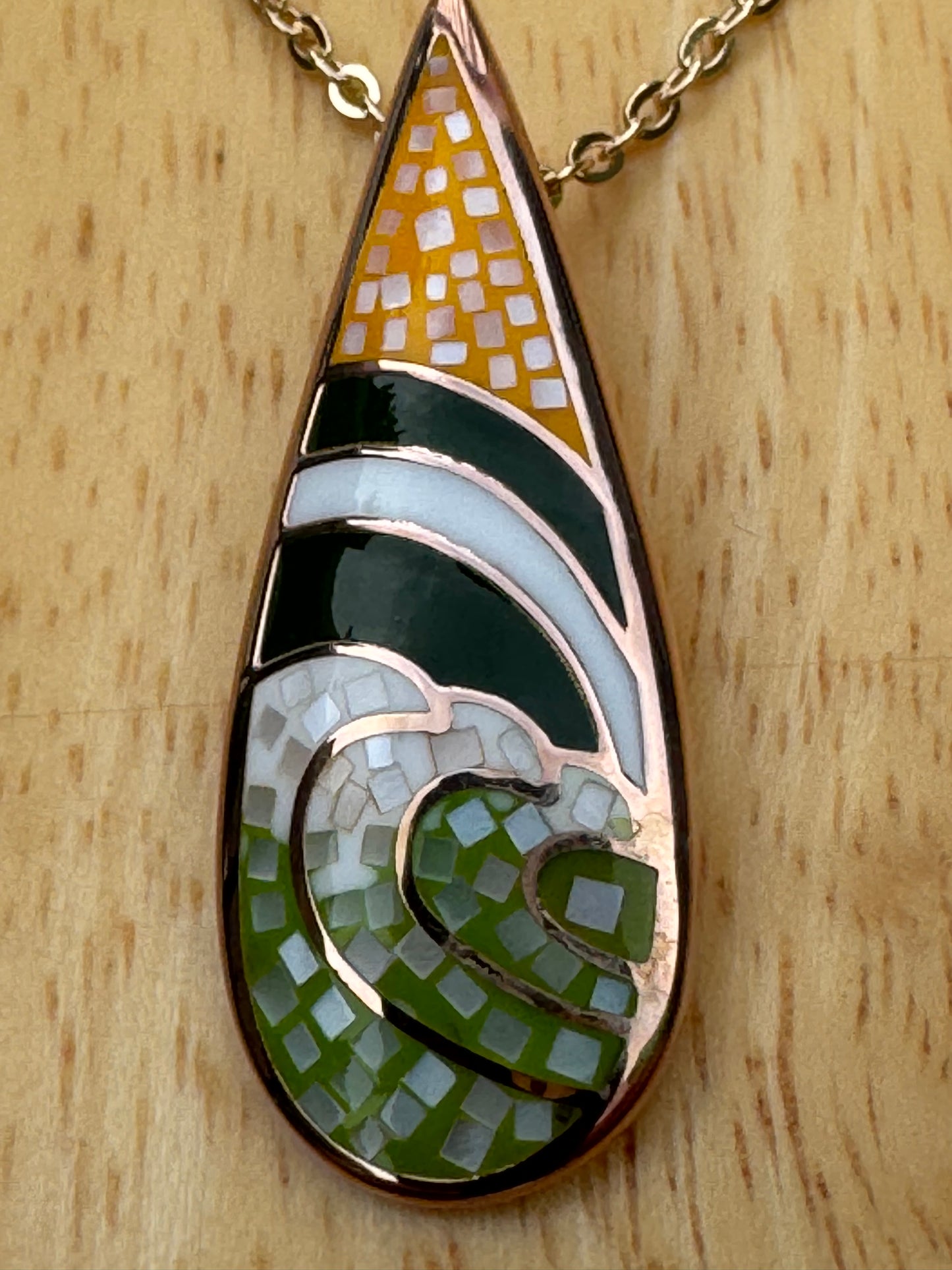 "THE MAGIC FOREST" Tear Drop Mosaic Necklace