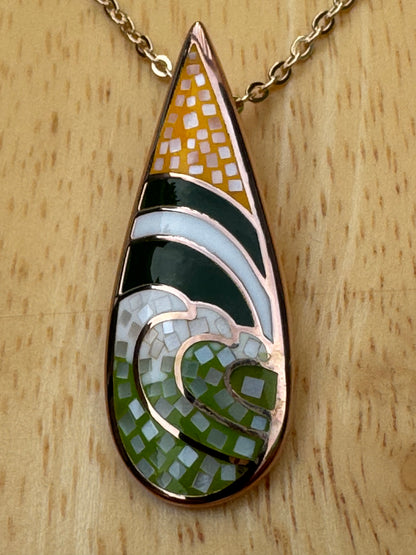 "THE MAGIC FOREST" Tear Drop Mosaic Necklace
