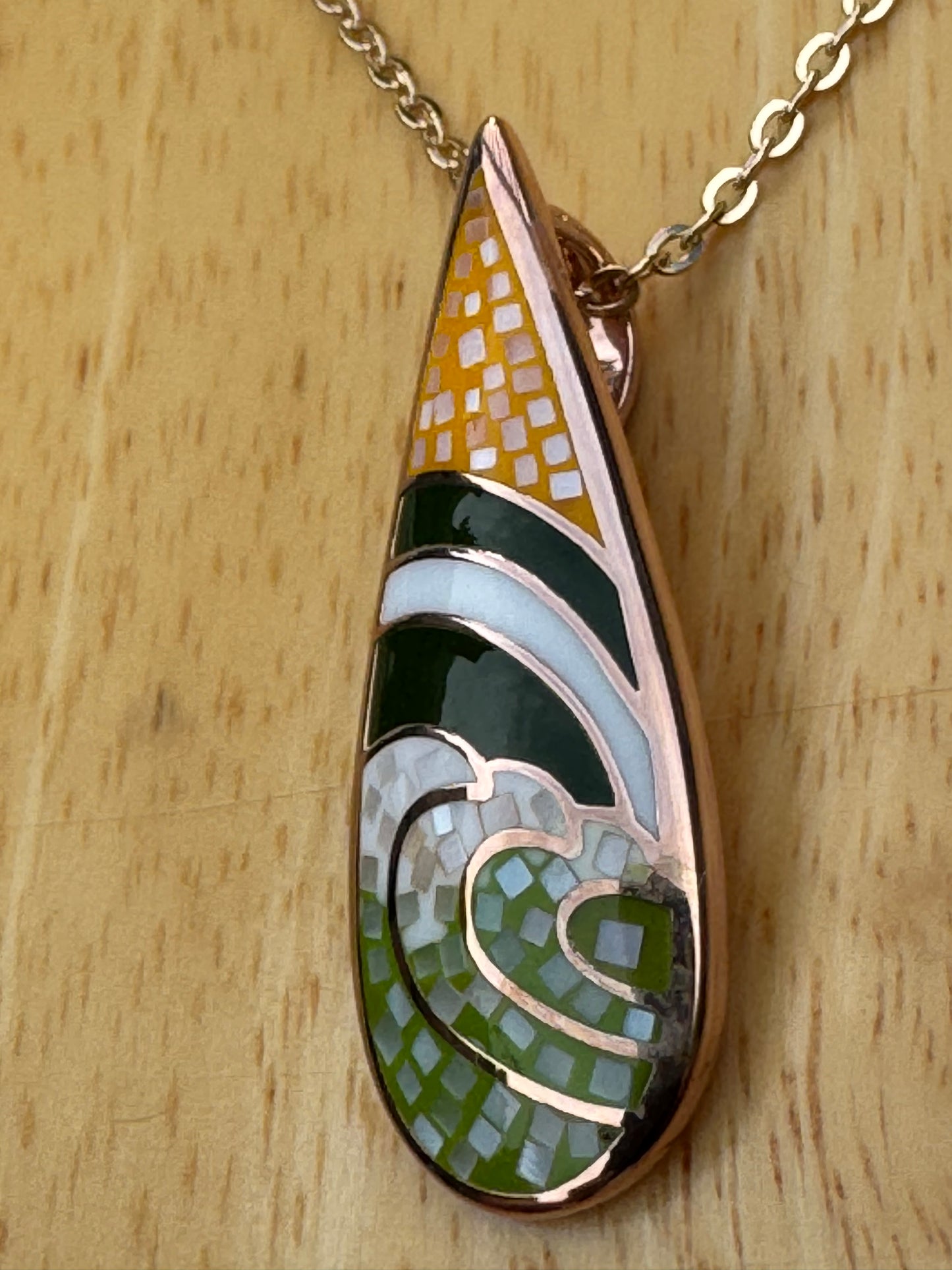 "THE MAGIC FOREST" Tear Drop Mosaic Necklace