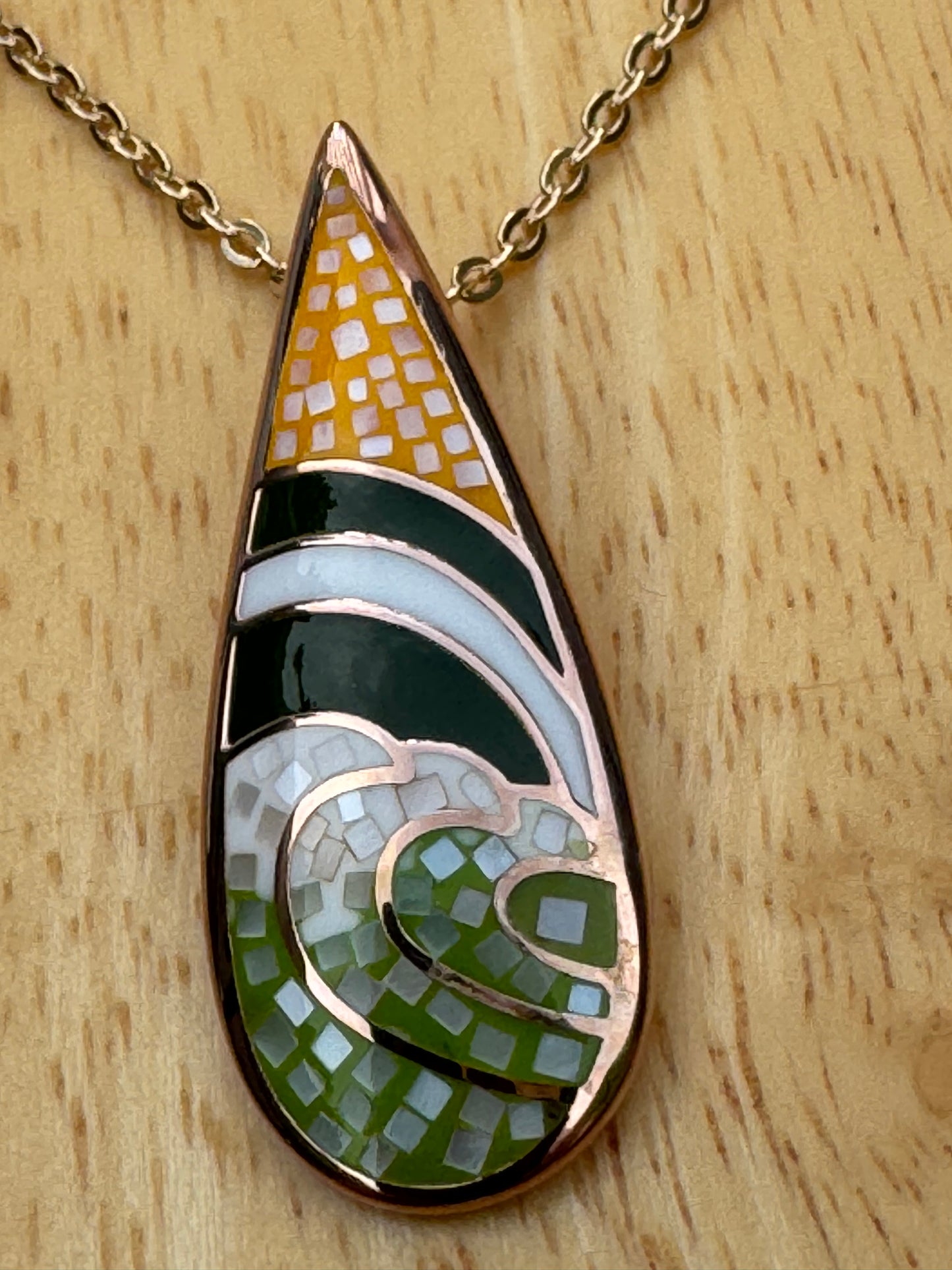 "THE MAGIC FOREST" Tear Drop Mosaic Necklace