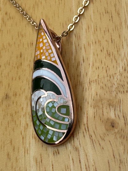 "THE MAGIC FOREST" Tear Drop Mosaic Necklace