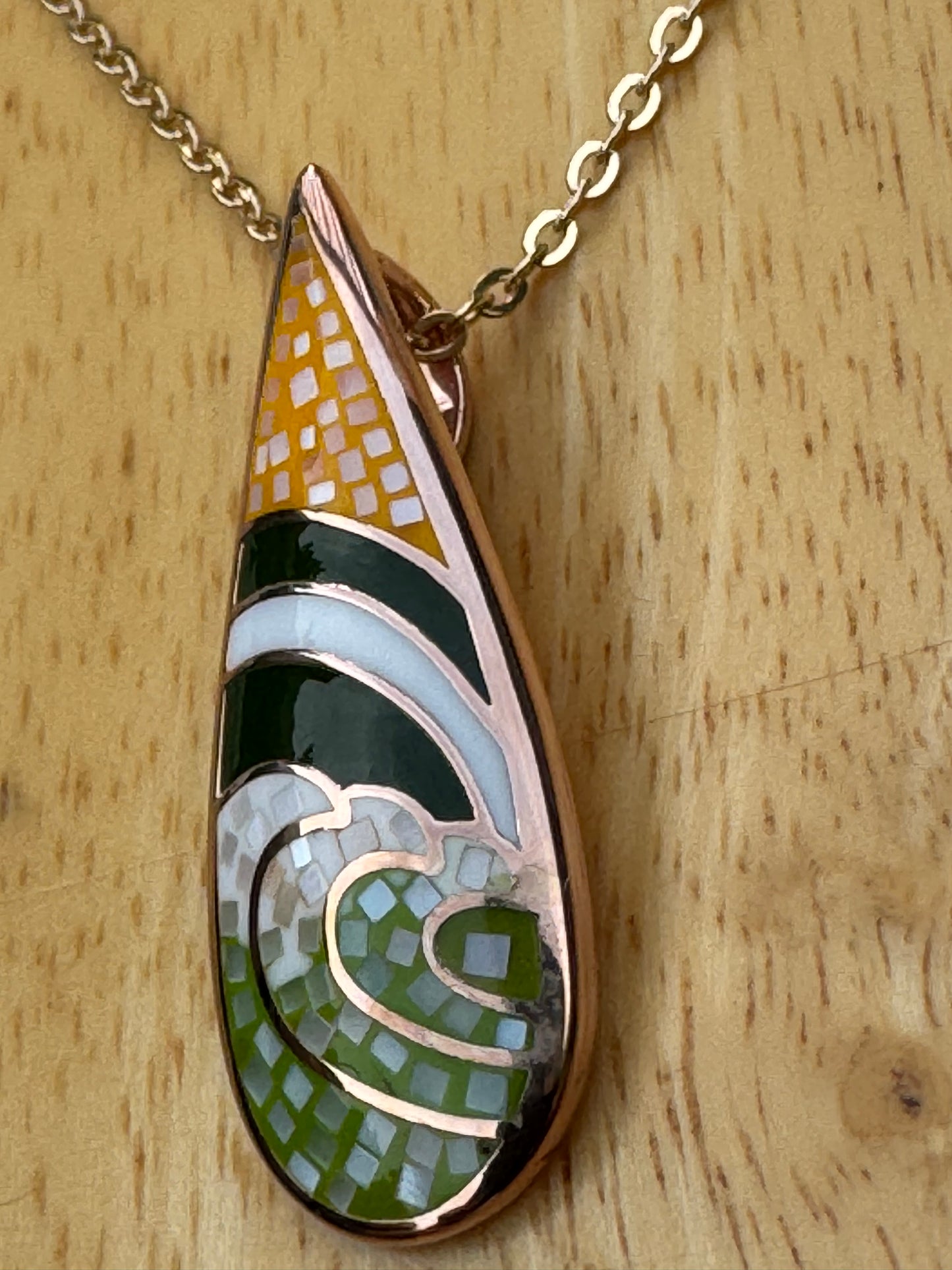 "THE MAGIC FOREST" Tear Drop Mosaic Necklace