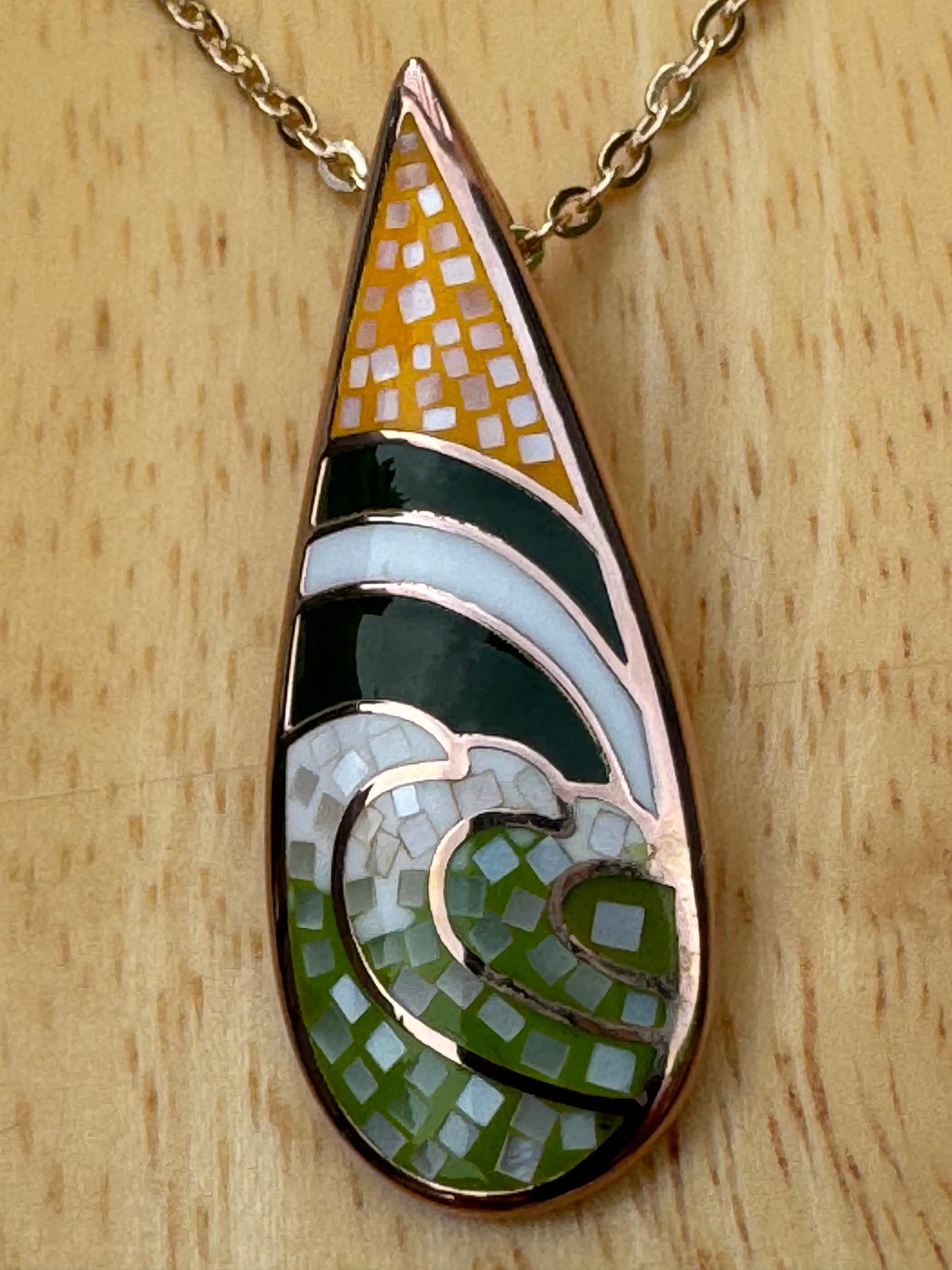 "THE MAGIC FOREST" Tear Drop Mosaic Necklace