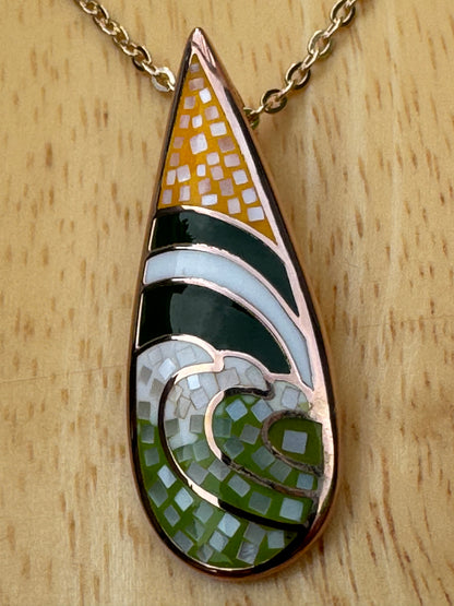 "THE MAGIC FOREST" Tear Drop Mosaic Necklace