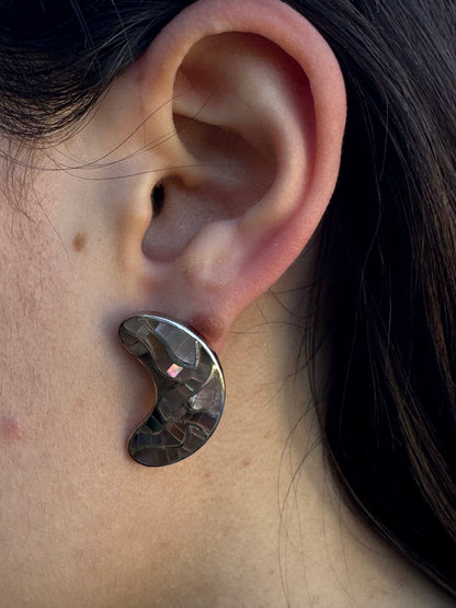 THE BROWN MOON MOSAIC EARRINGS