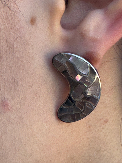 THE BROWN MOON MOSAIC EARRINGS