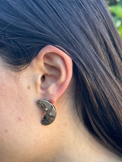 THE BROWN MOON MOSAIC EARRINGS