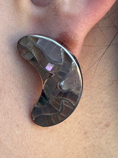 THE BROWN MOON MOSAIC EARRINGS