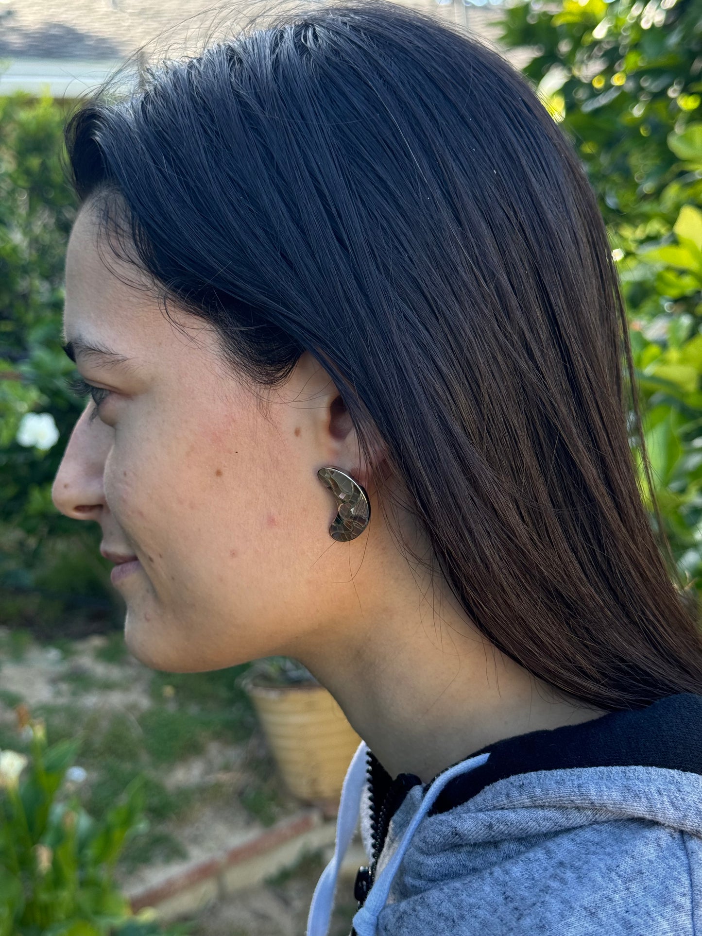 THE BROWN MOON MOSAIC EARRINGS