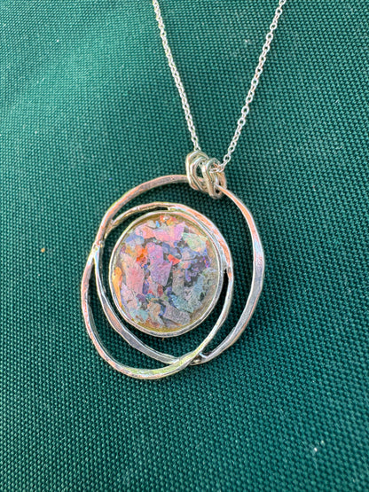 CIRCLES ANCIENT ROMAN GLASS NECKLACE