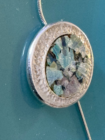 OVAL ROMAN GLASS STERLING NECKLACE