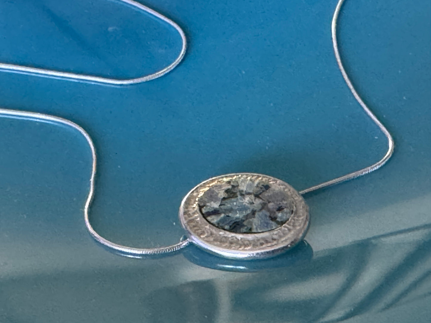 OVAL ROMAN GLASS STERLING NECKLACE