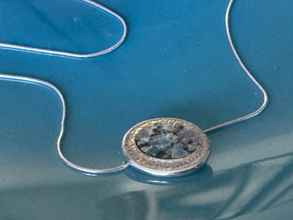 OVAL ROMAN GLASS STERLING NECKLACE