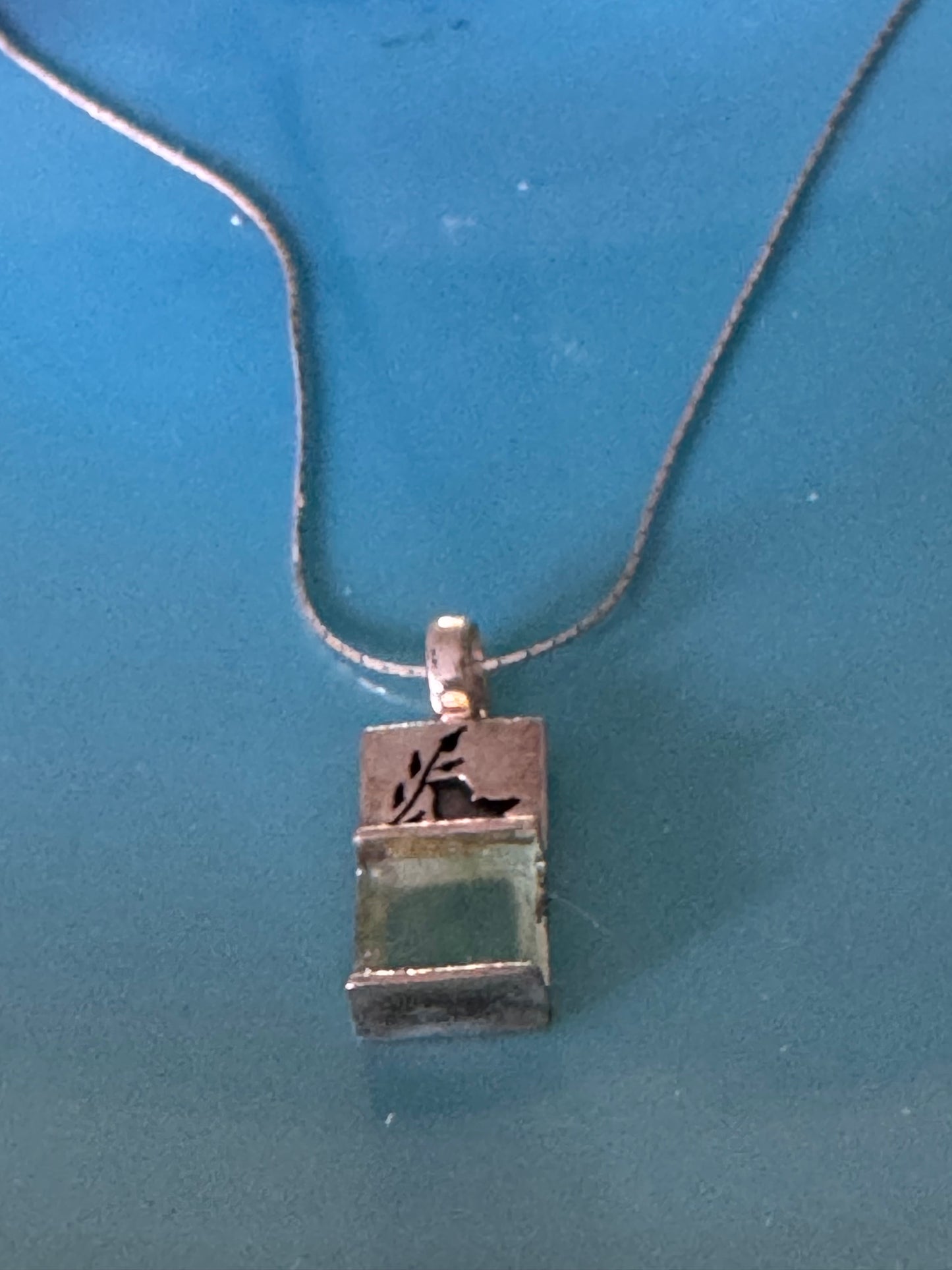 THE DOVE WITH THE OLIVE BRANCH -GREEN ROMAN GLASS NECKLACE