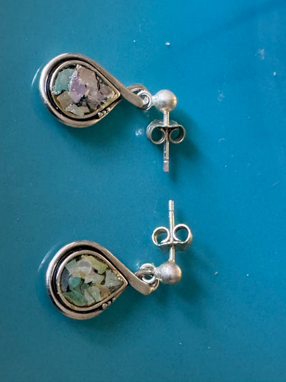 TEAR DROP HANGING  POST EARRINGS