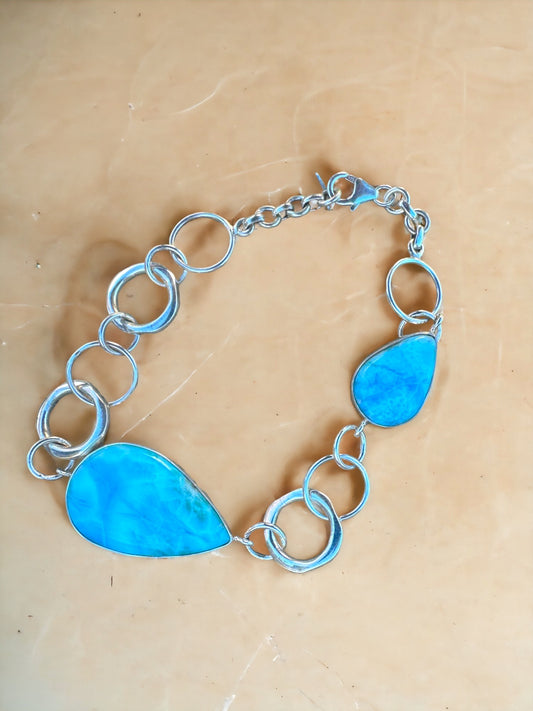 Larimar Sterling Silver Bracelet