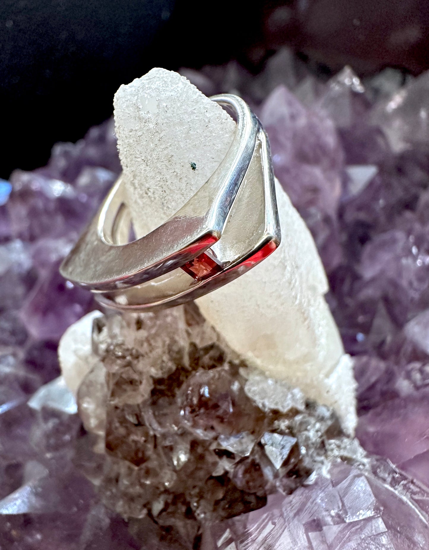 Garnet Sterling Silver Ring