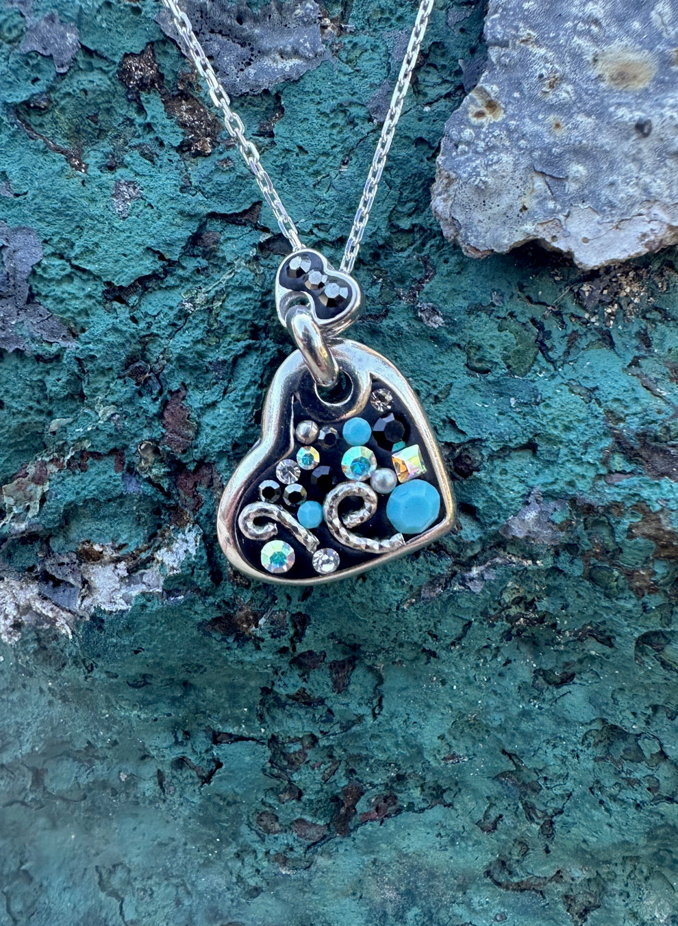 Sterling Silver Black and Turquoise Necklace