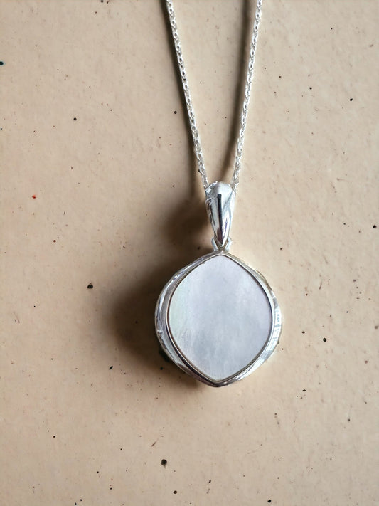 White Mother of Pearl Sterling Silver Necklace