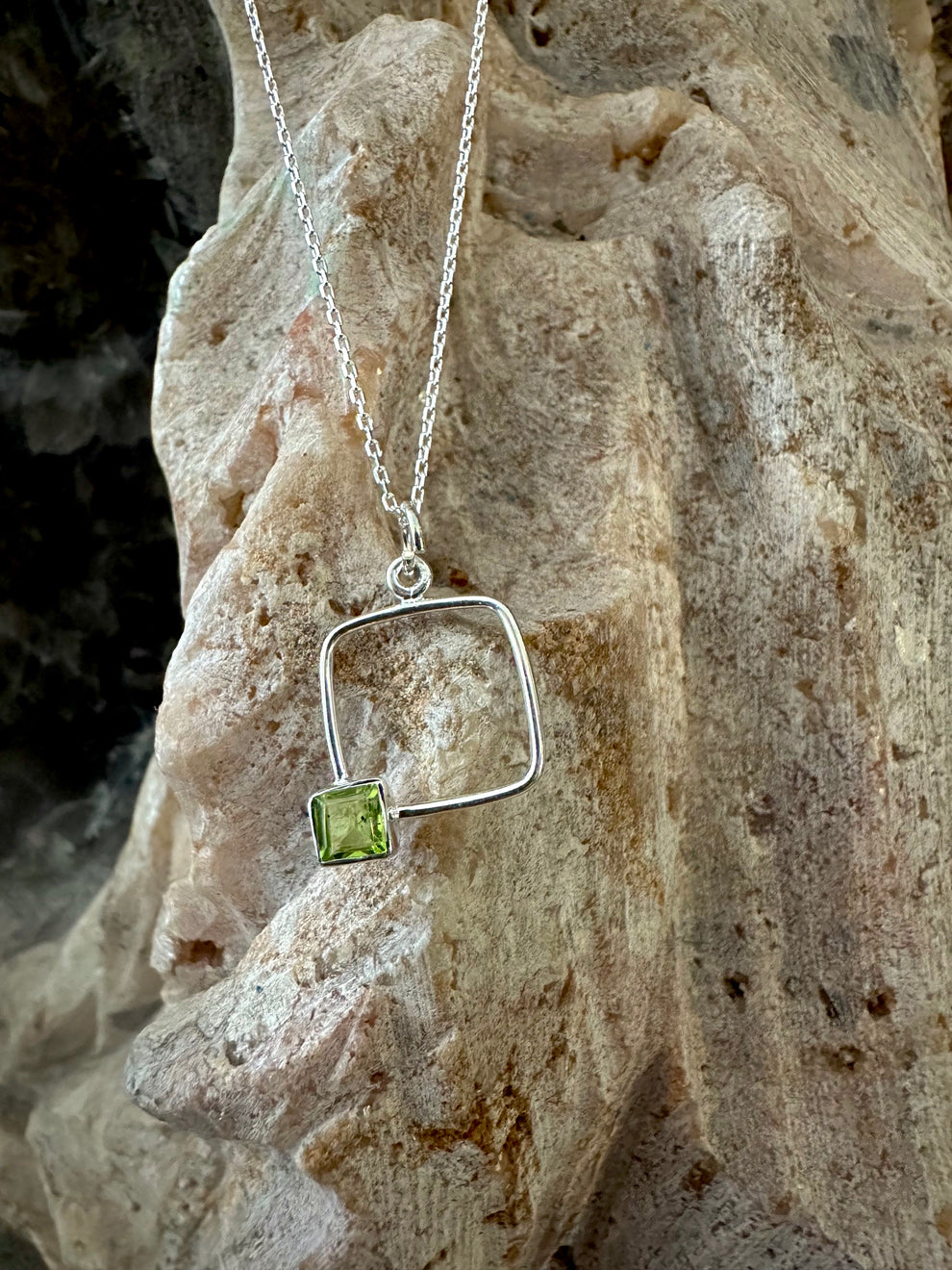 Out of the Box Square Peridot Necklace