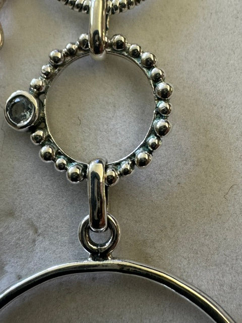 Sterling Silver Bracelet with Blue Topaz and Moonstone