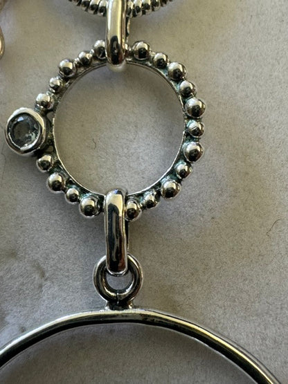 Sterling Silver Bracelet with Blue Topaz and Moonstone