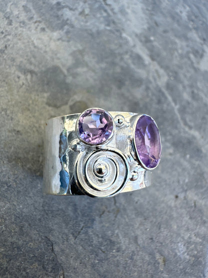 Sterling Silver Amethyst Stone Ring