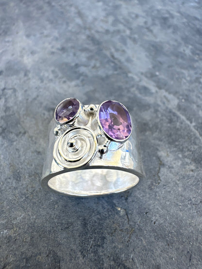 Sterling Silver Amethyst Stone Ring
