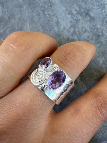 Sterling Silver Amethyst Stone Ring