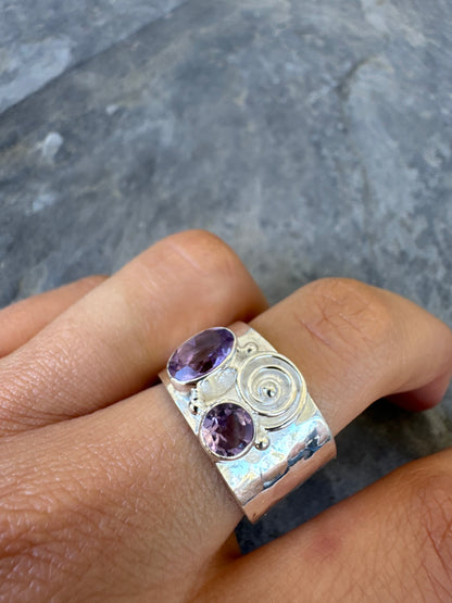 Sterling Silver Amethyst Stone Ring