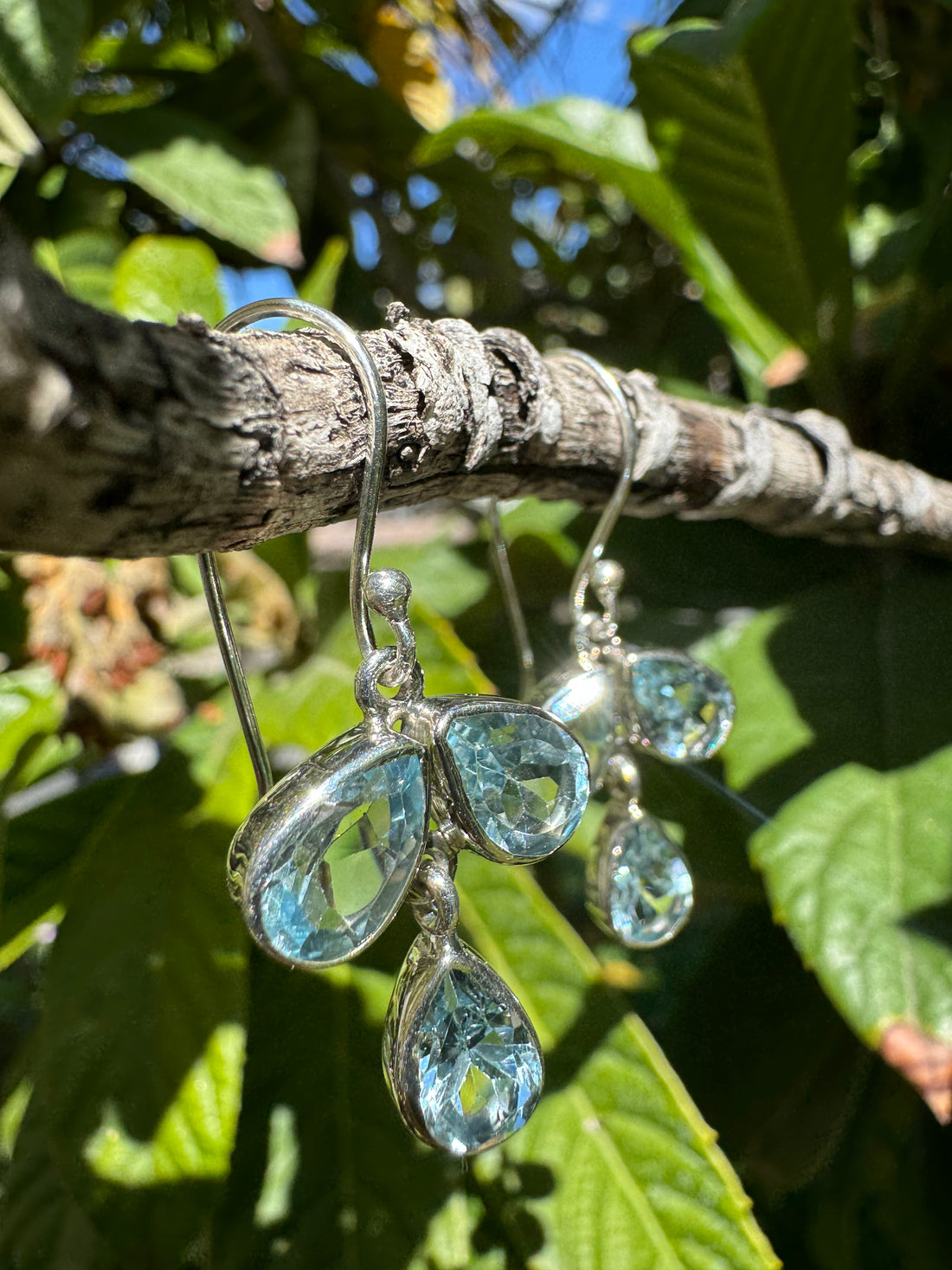 Blue Topaz Grapes Earrings