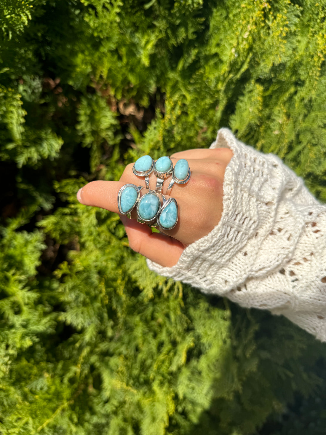Sterling Silver Larimar Ring
