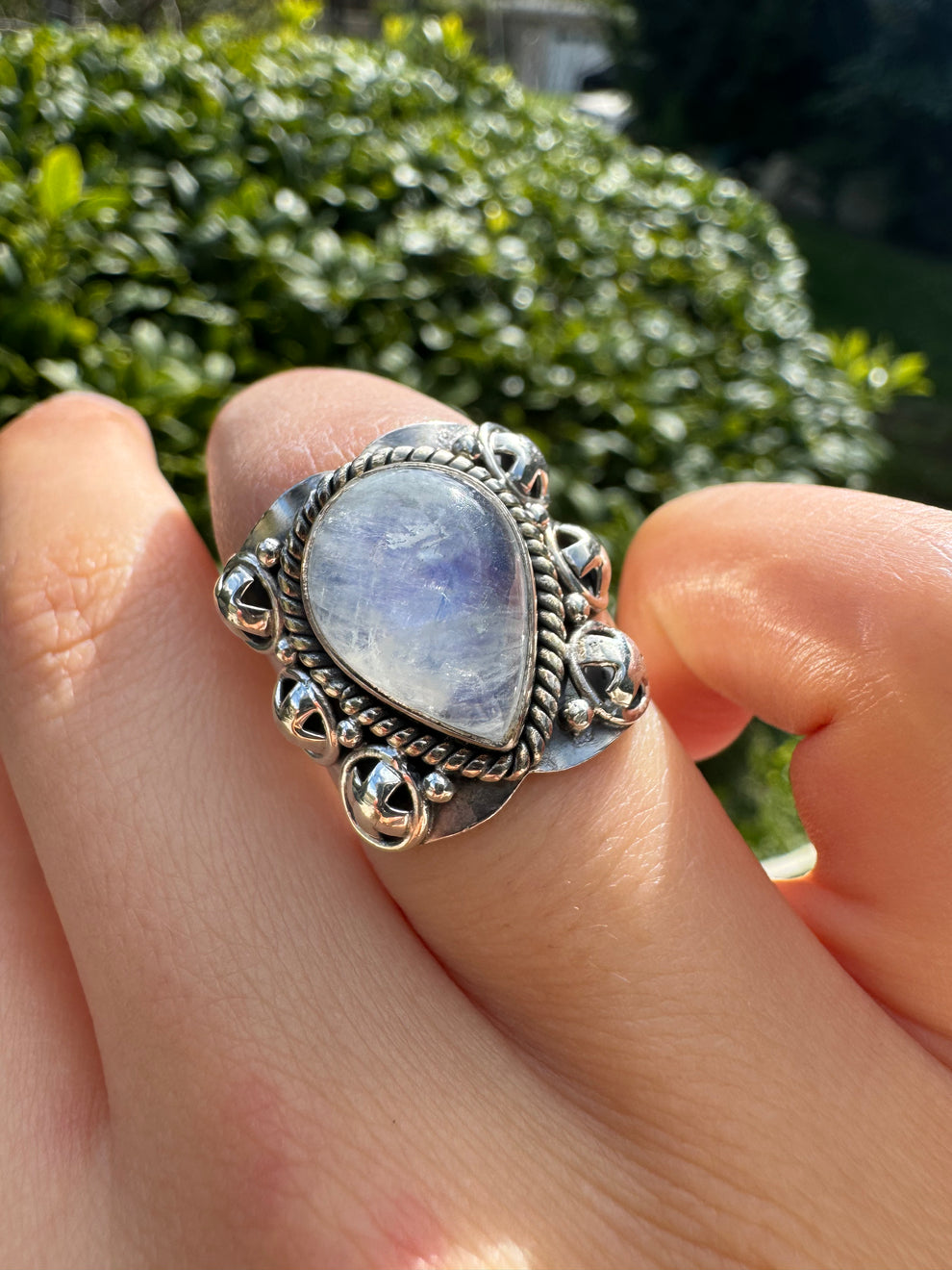 Moonlit Teardrop Ring