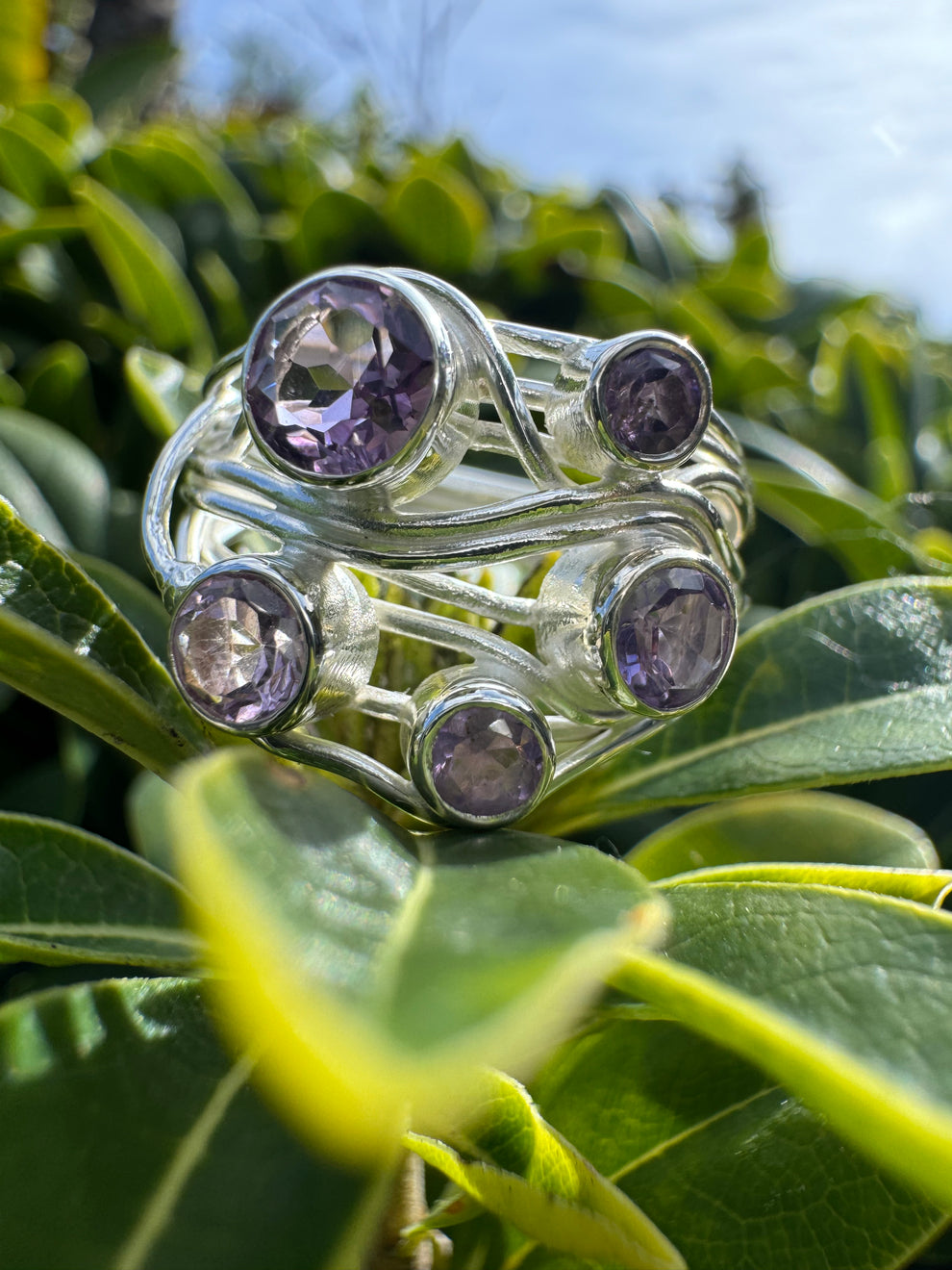 Violet Harmony Amethyst Ring