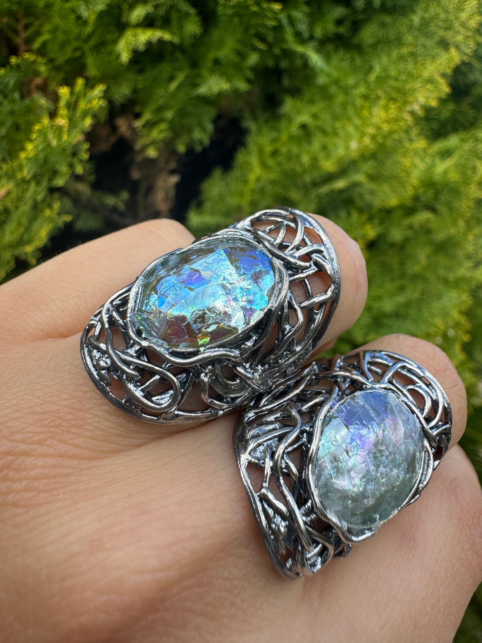 Bold Roman Glass Ring