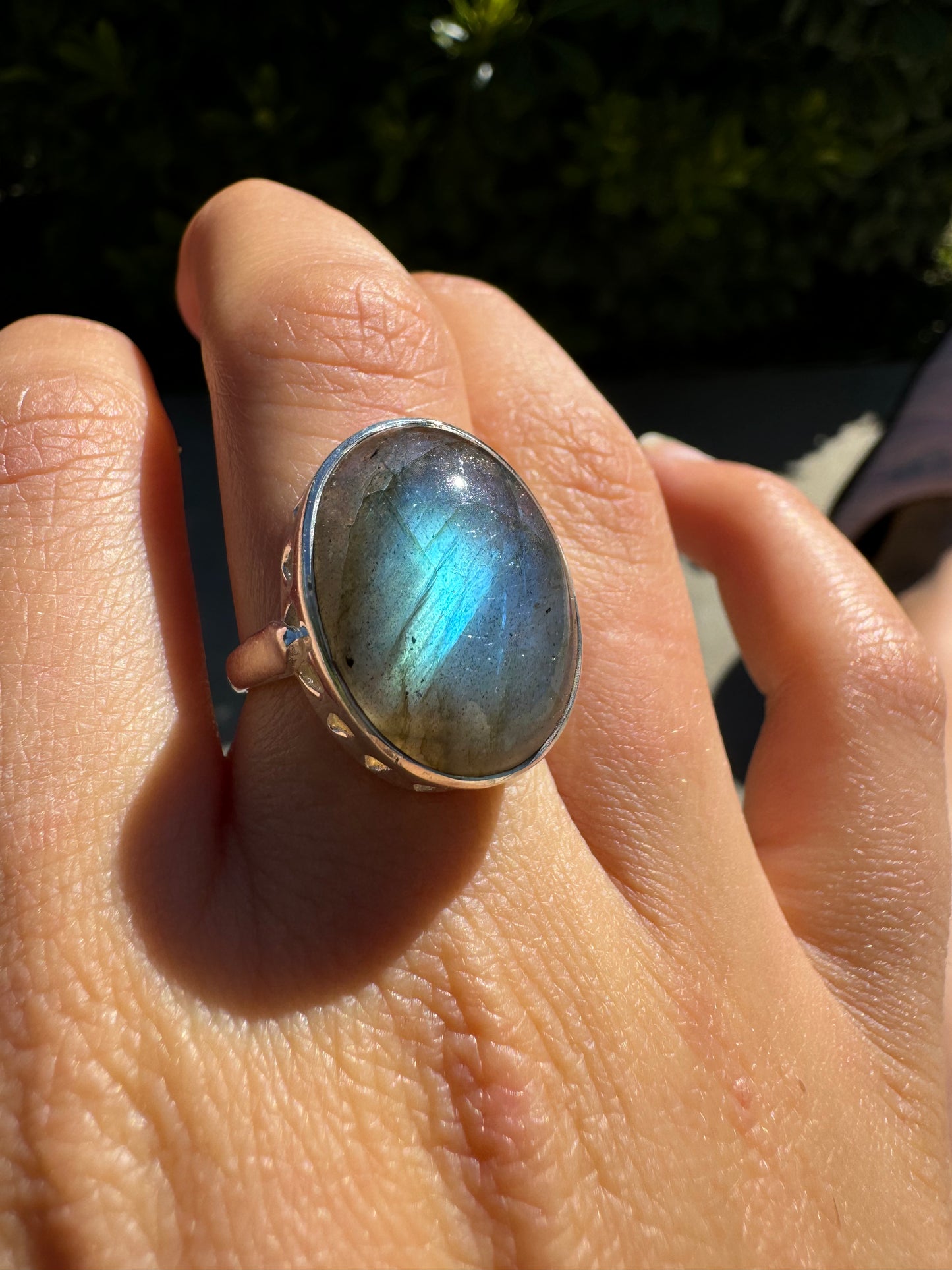 Oval Labradorite Ring