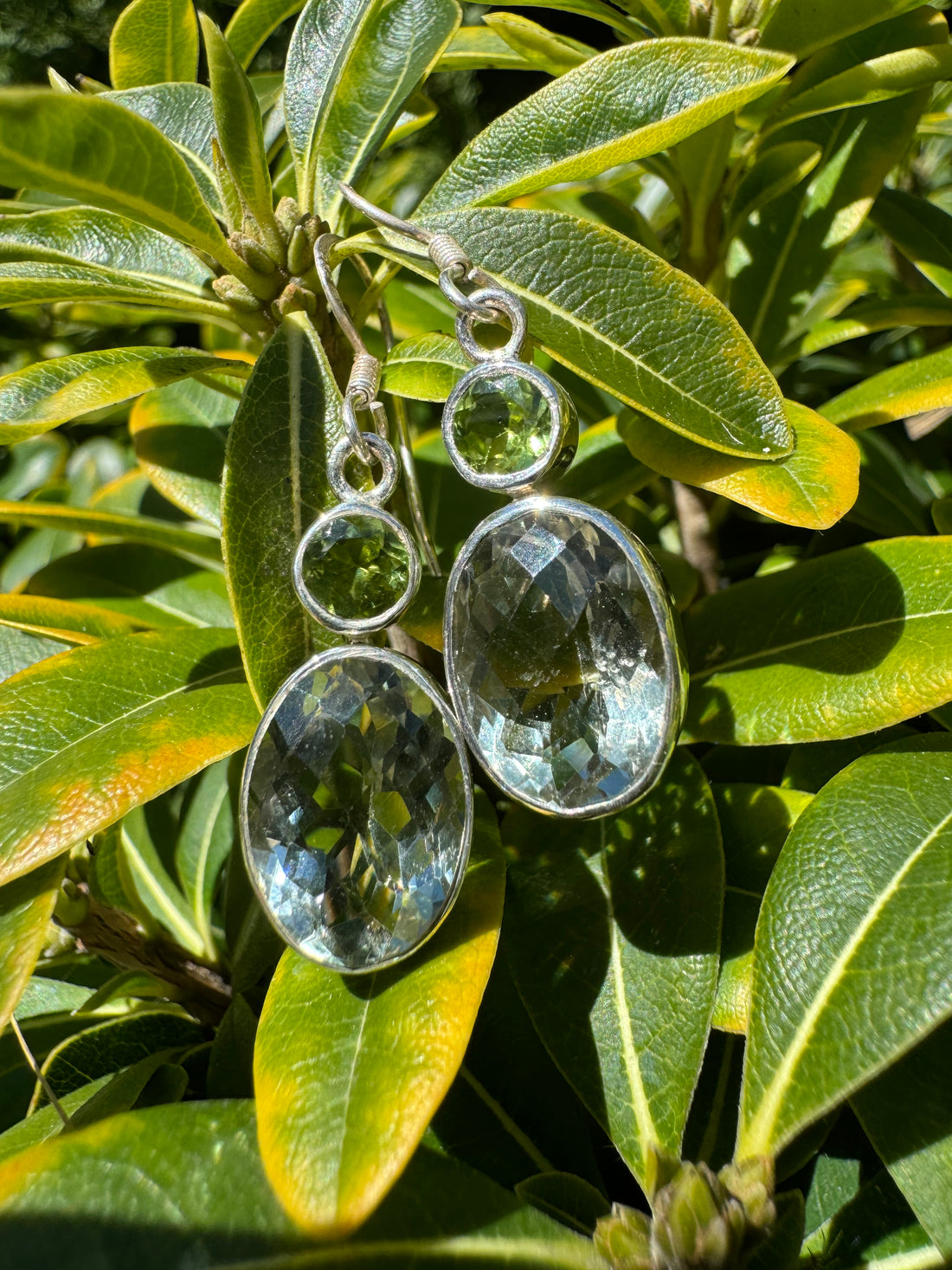 Green Amethyst & Peridot Cascade Earrings