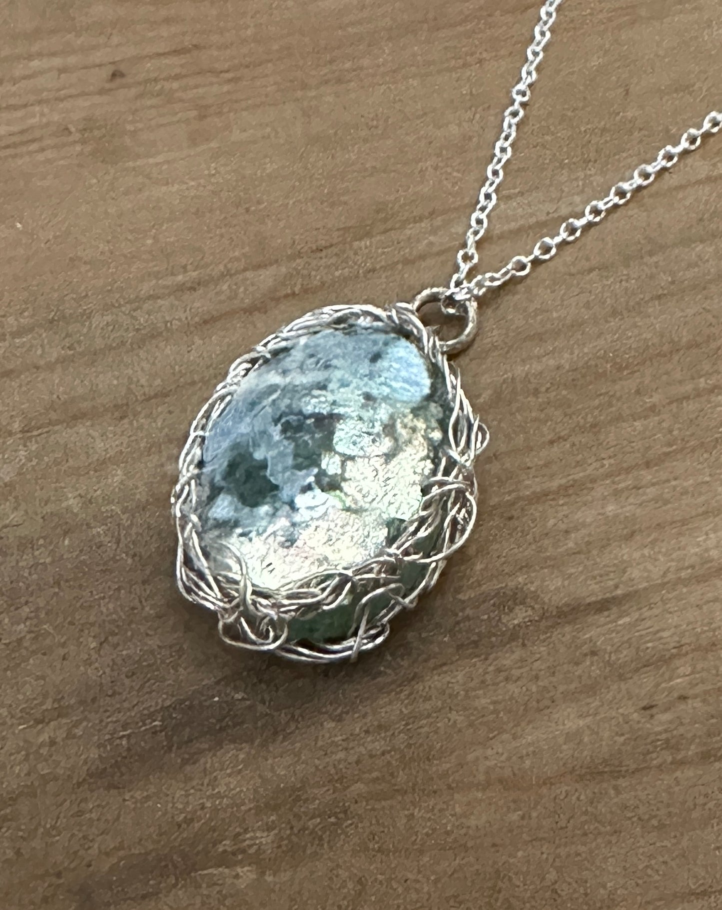 Boho Aqua Nest Necklace