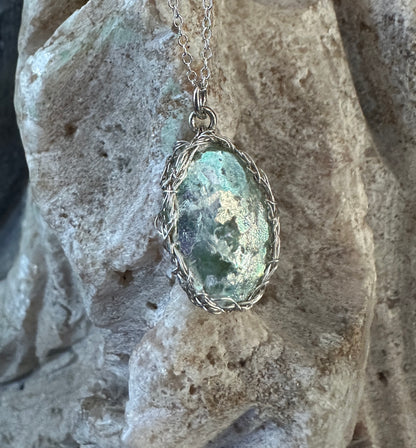 Boho Aqua Nest Necklace