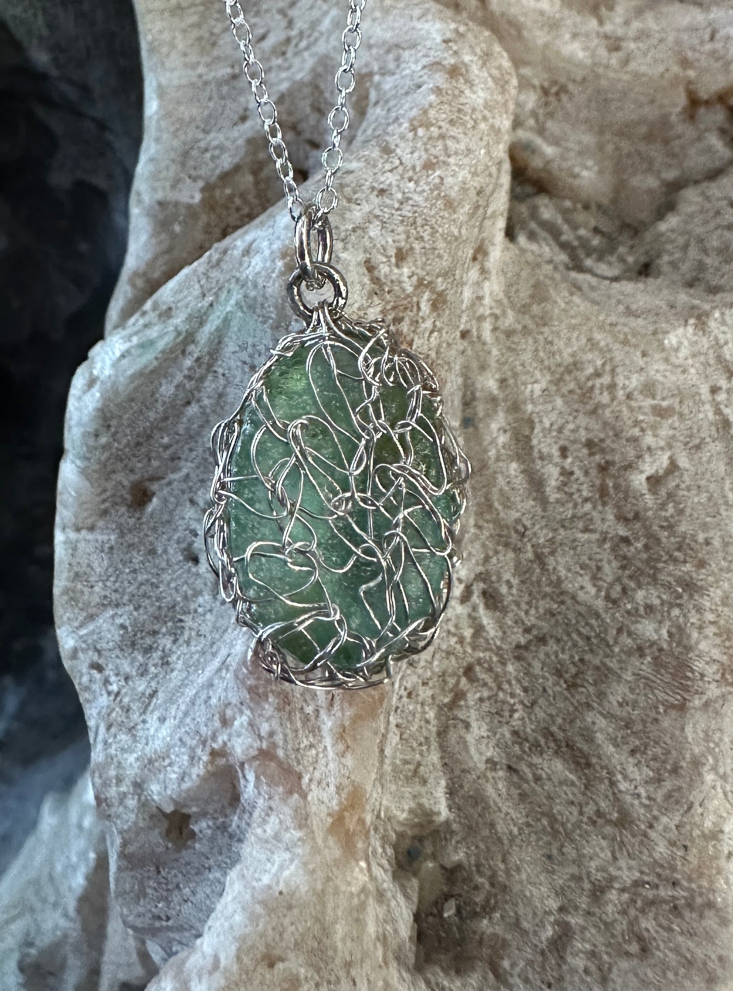 Boho Aqua Nest Necklace