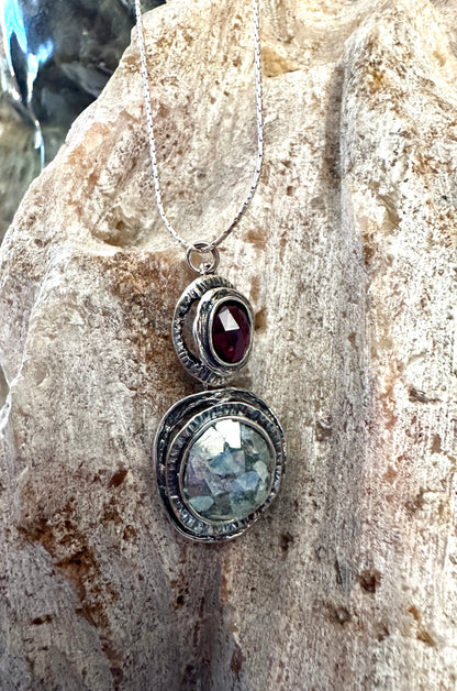 Ancient Roman Glass &Garnet Necklace