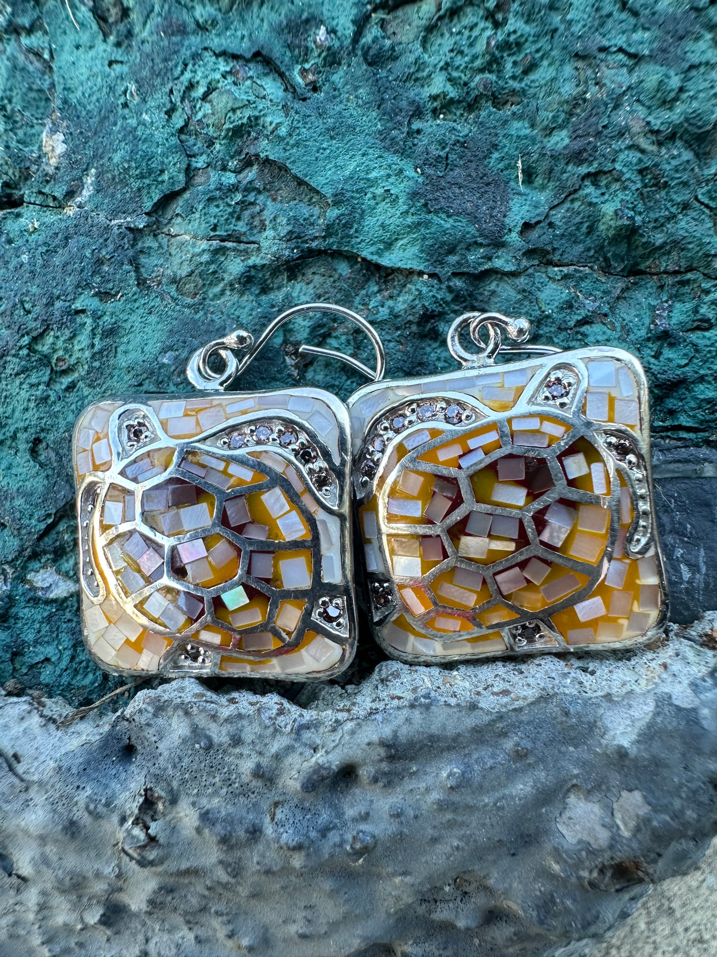 Golden Tides Turtle Earrings