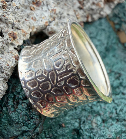 Cracked Sterling Silver Ring