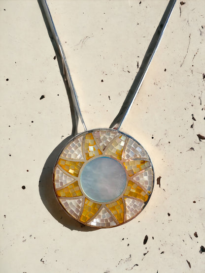 Mosaic 'Sun' Sterling Silver Pendant