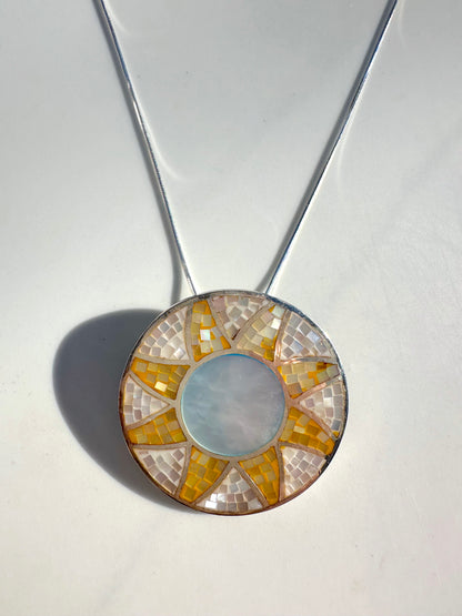 Mosaic 'Sun' Sterling Silver Pendant