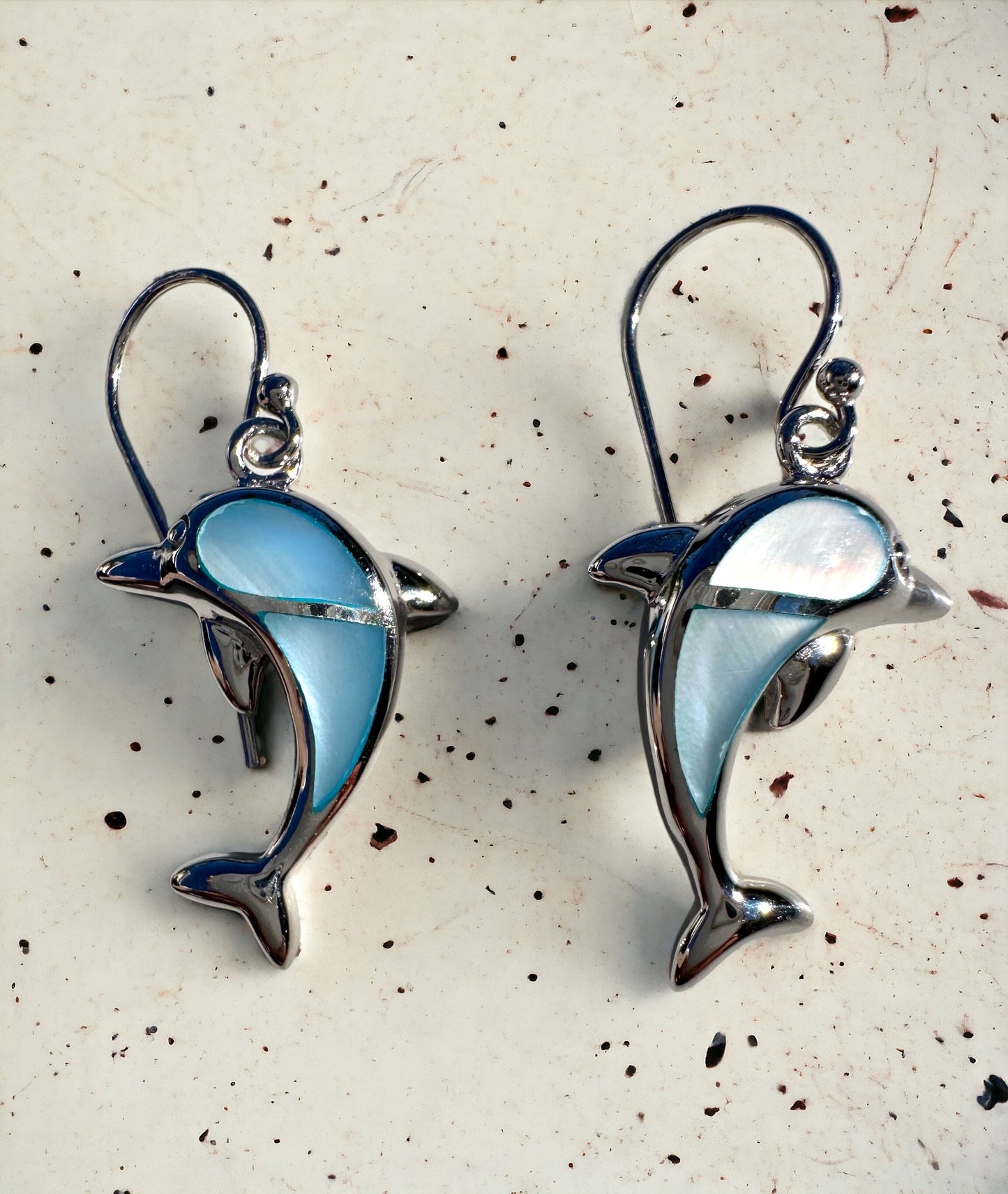 Blue Dolphin Mother of Pearl Earrings