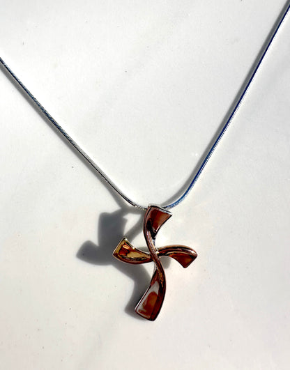 Gold Plated & Silver Cross Necklace